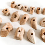 Wooden climbing holds – set of 12.